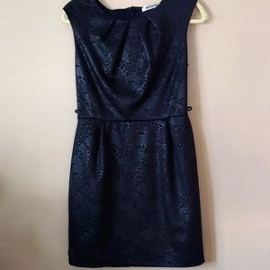 Sleeveless Little Black Dress SZ LG Jrs Floral Pattern Boatneck Worn Once Mystic
